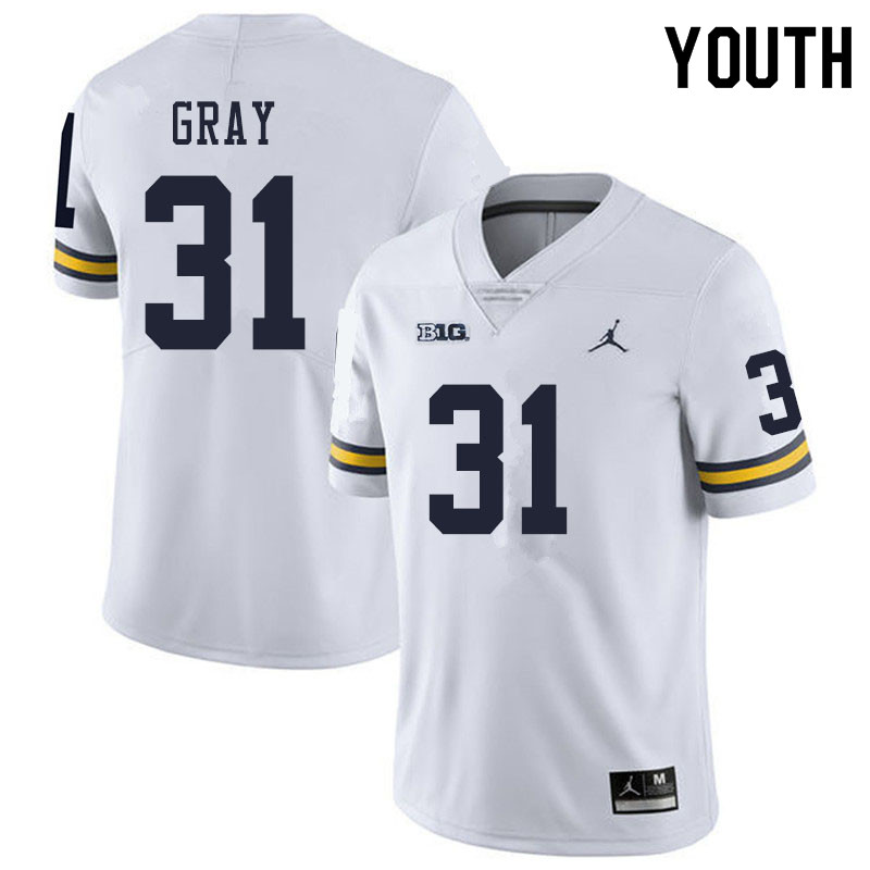 Youth #31 Vincent Gray Michigan Wolverines College Football Jerseys Sale-White